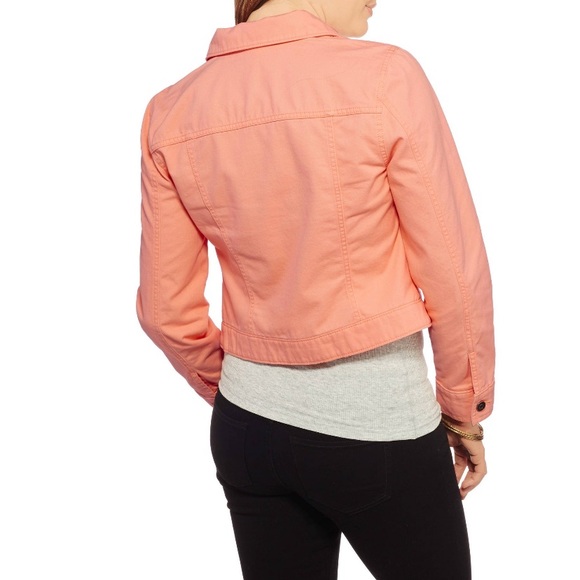 New without tag Peach color Denim Jacket - Picture 2 of 10